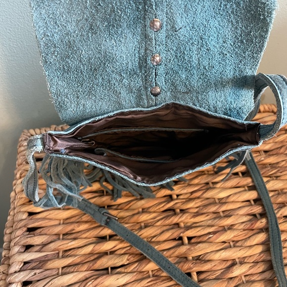 Fringe Crossbody Bag - Teal - Picture 3 of 4